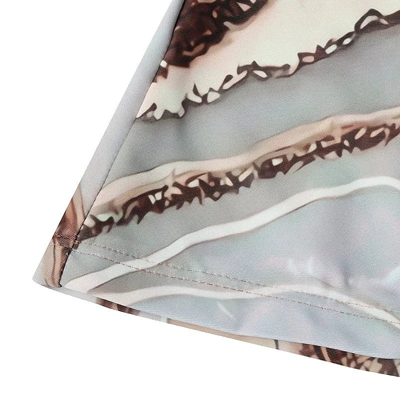 Brown women's split bikini swimsuit on display