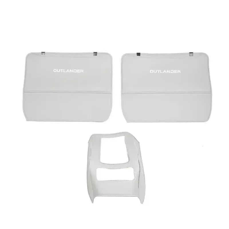 Outlander leather anti-kick pad set for seat armrests and centre console protection