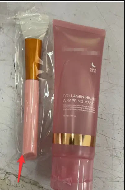 75ml collagen night face mask bottle with application brush for overnight skincare