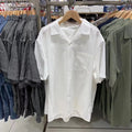 Men's modal cotton open collar casual shirt in beige colour with cardigan style