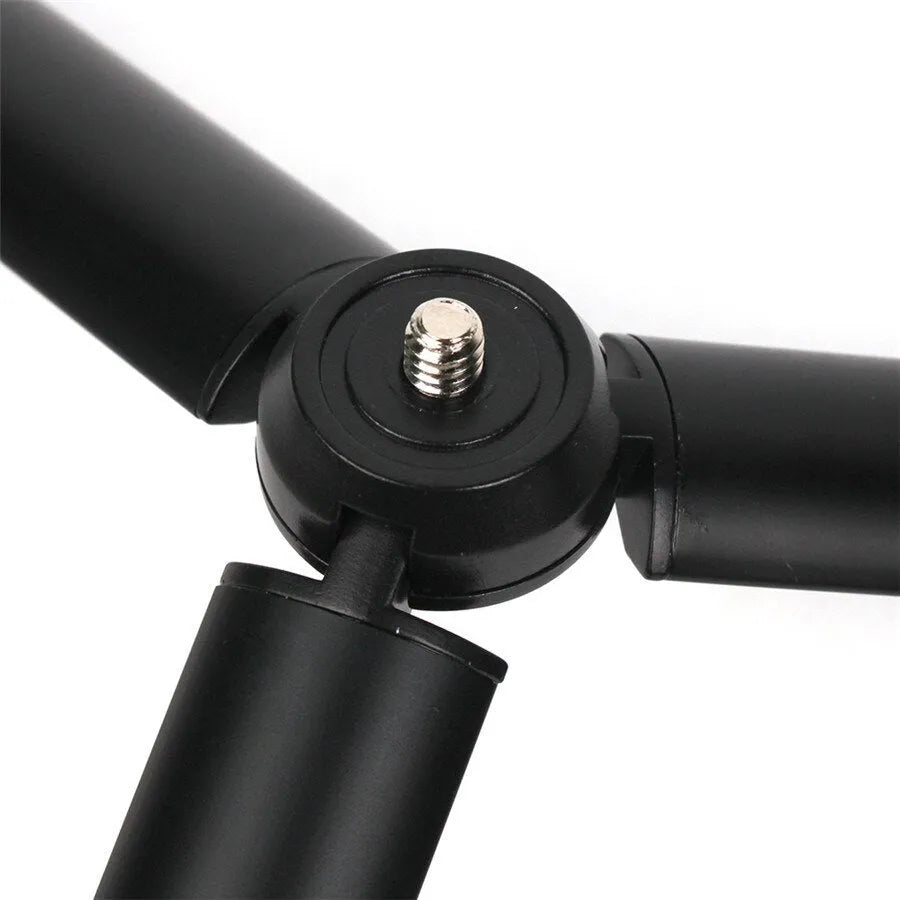 Black aluminium alloy mobile tripod handheld stabiliser for Apple iPhone smartphones