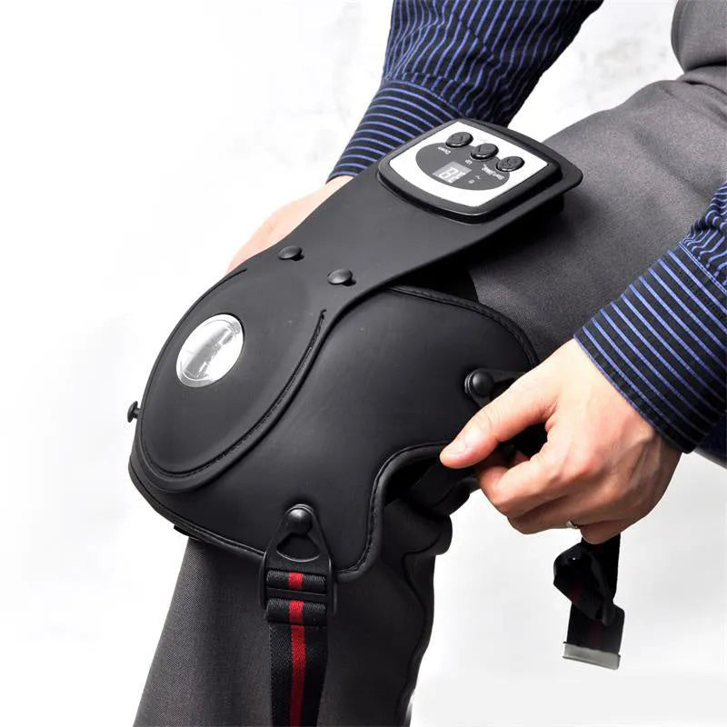 Infrared knee massager with adjustable temperature control and shoulder pads
