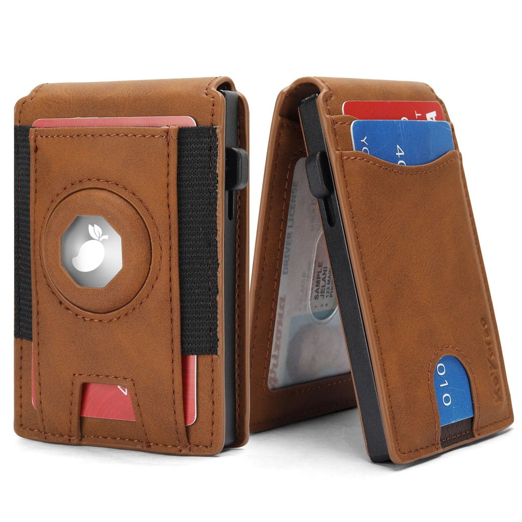 Men's microfiber card holder in black, dark brown and light brown colours with synthetic leather lining