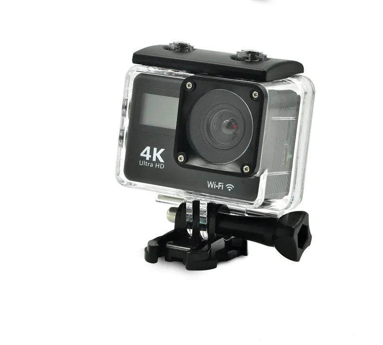 4K HD dual screen WiFi sports camera with remote control, 30m waterproof, Black or Silver
