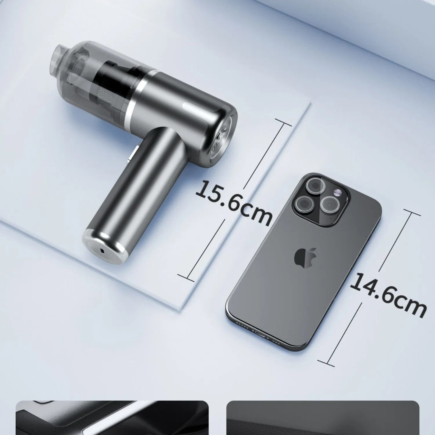 Wireless handheld car vacuum cleaner with attachments for vehicle interior cleaning