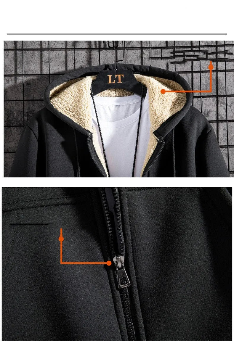 Men's autumn winter loose hooded sweater in grey, 80% polyester long sleeve pullover