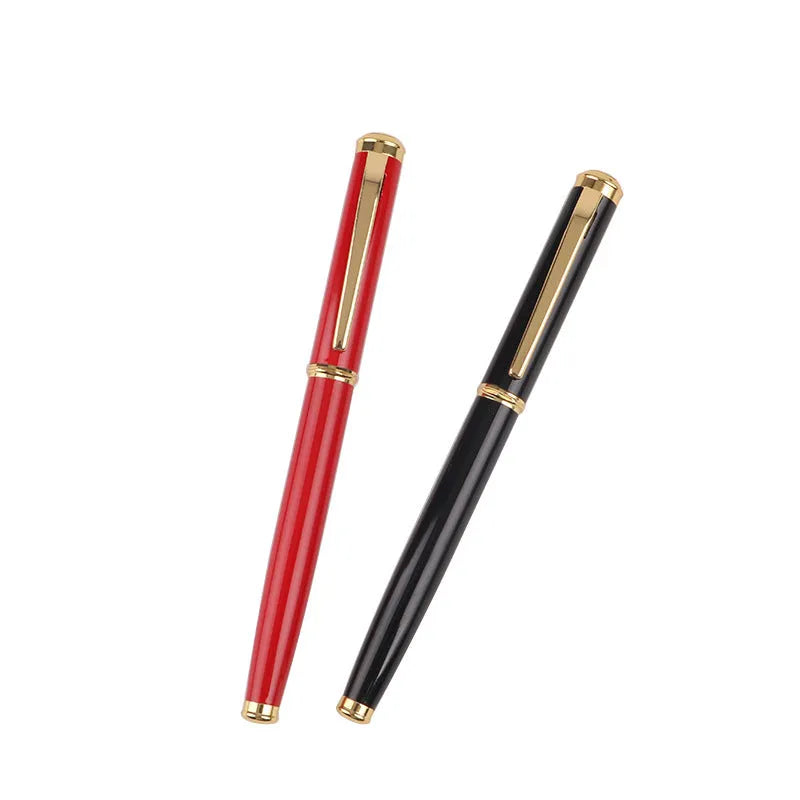 Red and black metal ballpoint pens with 0.5mm Iridium tips for business and student writing