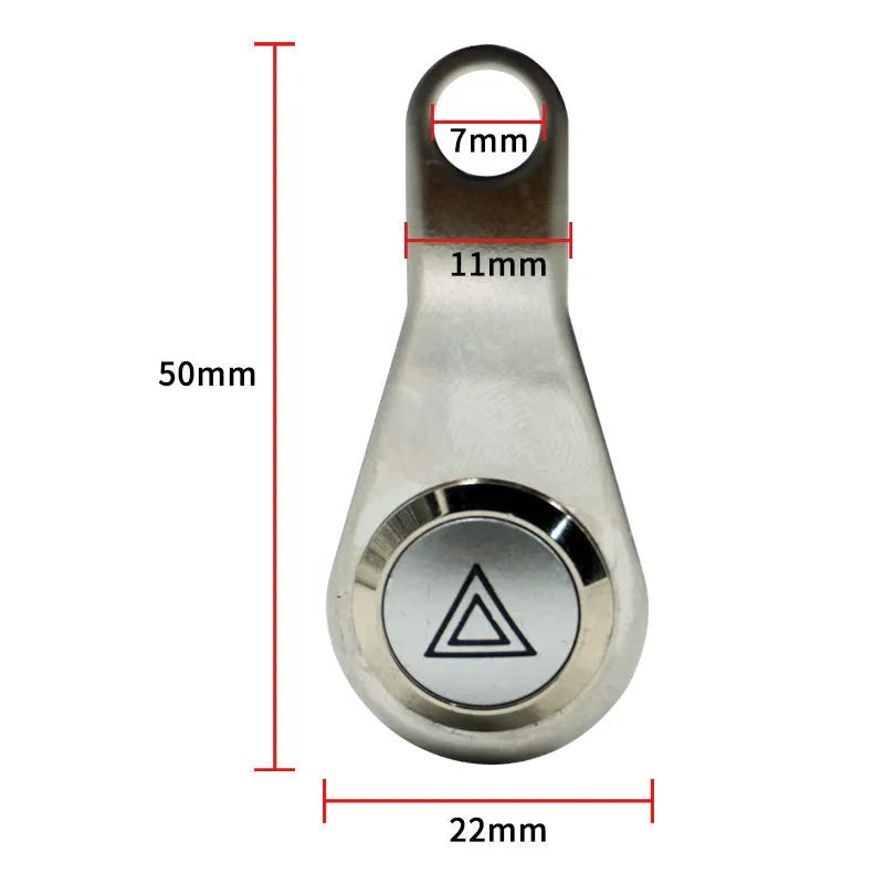 Black stainless steel motorcycle double flash switch with metal button and light ring indicator