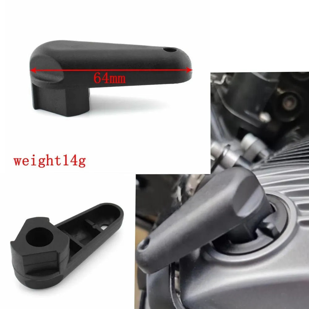 Black nylon quick release wrench for BMW motorcycle engine oil cap removal