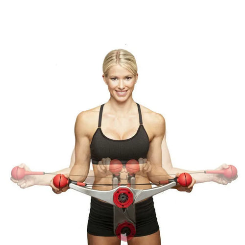 Red sports full-body arm with adjustable weight clasp and two snap rings for arm power training
