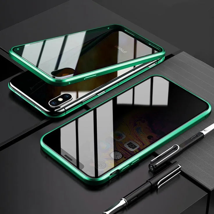 Samsung Galaxy magnetic anti-peep phone case with clamshell design in solid colour options
