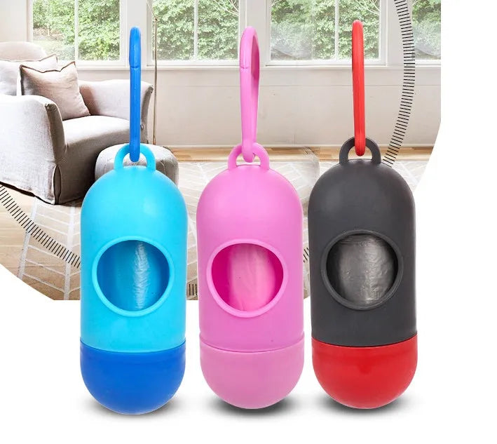 Roll of 22.5 by 30 cm coloured pet waste bags for dog cleanup