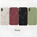 Silicone phone case for iPhone 11 with a simple constellation design, shown in black colour option