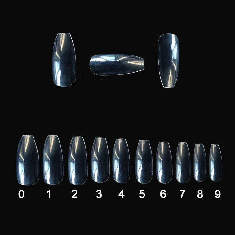 Clear natural false nails ABS material 500-piece set with 10 different sizes