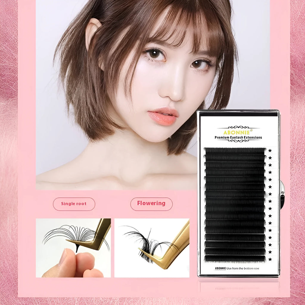 Mink hair false eyelashes showing 16-row dense matte construction in lengths from 8mm to 18mm