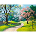 Paint by numbers landscape kit on 40x50cm linen canvas with numbered sections and acrylic paints