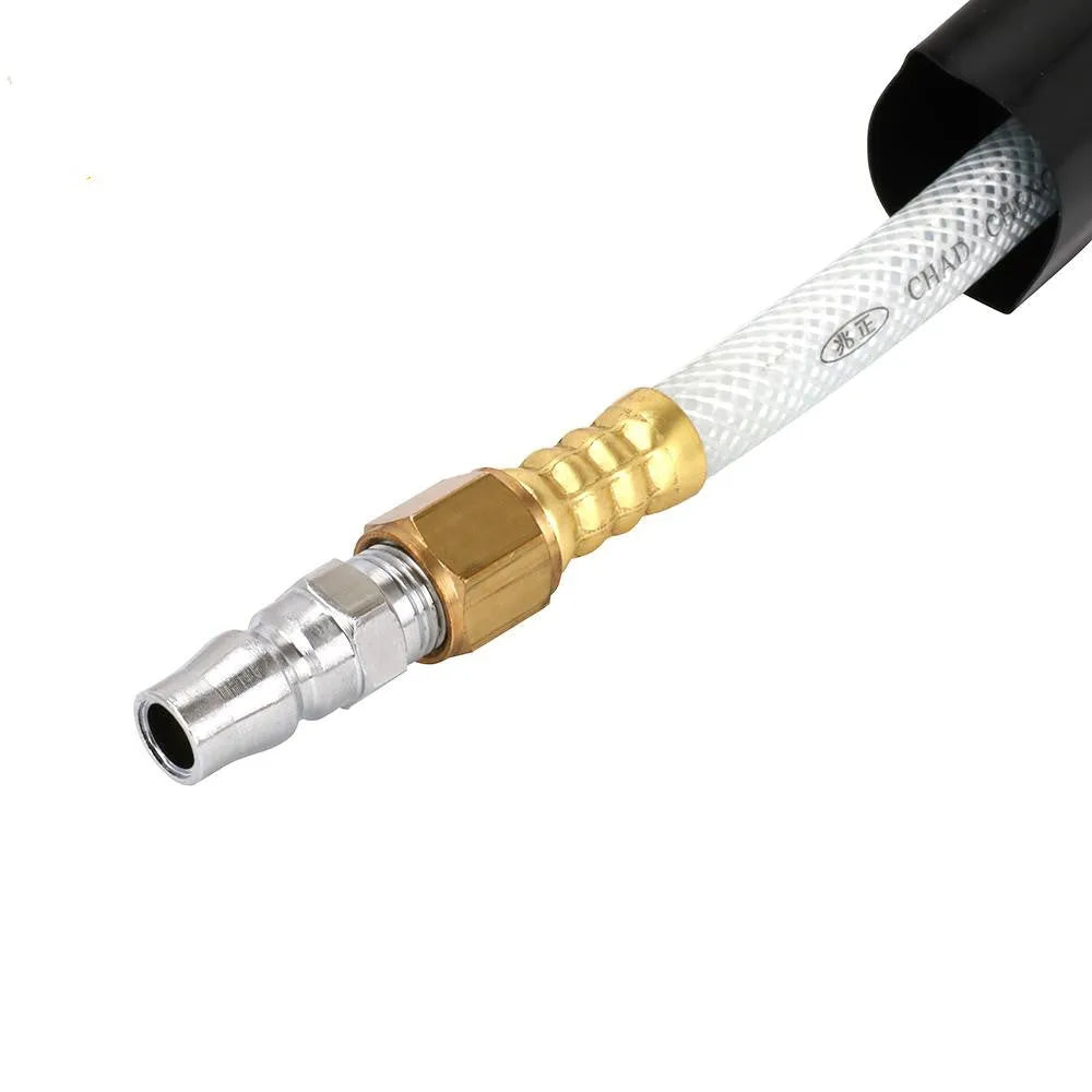 Pneumatic rubber tapping knife with aluminium alloy body, black rubber handle, and 200mm blade for cutting silicone sealant