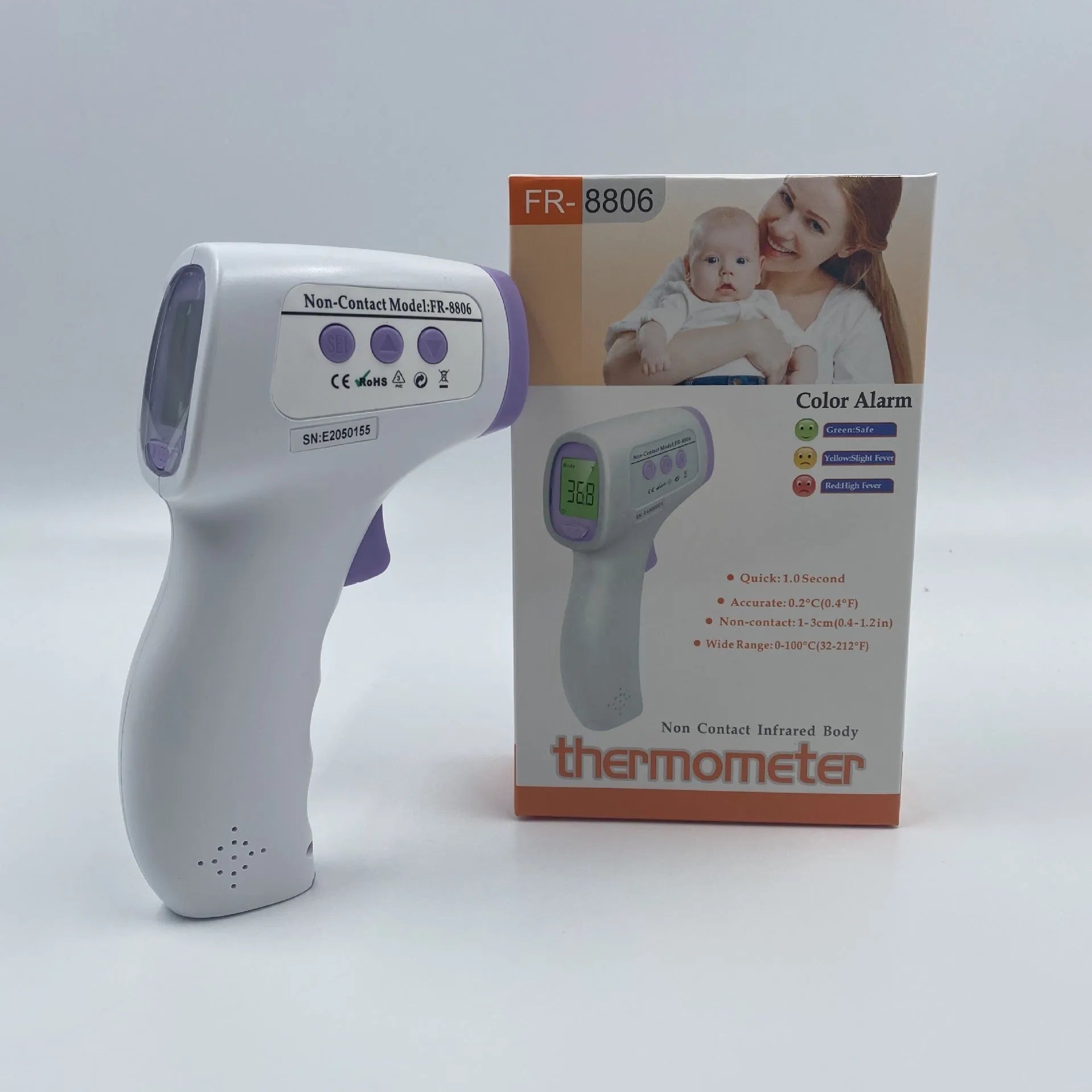White digital non-contact thermometer for general temperature measurement