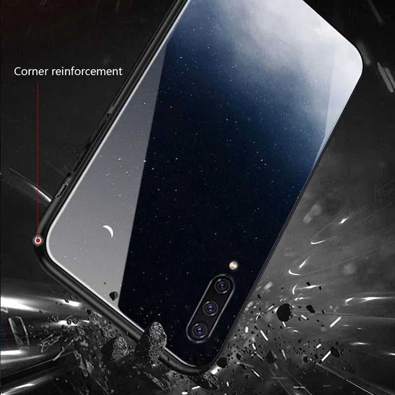 Silicone phone case for Samsung and iPhone in black and navy blue, protective shell, simple style