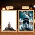 Rectangular LED digital picture frame displaying spiritual artwork with handmade construction