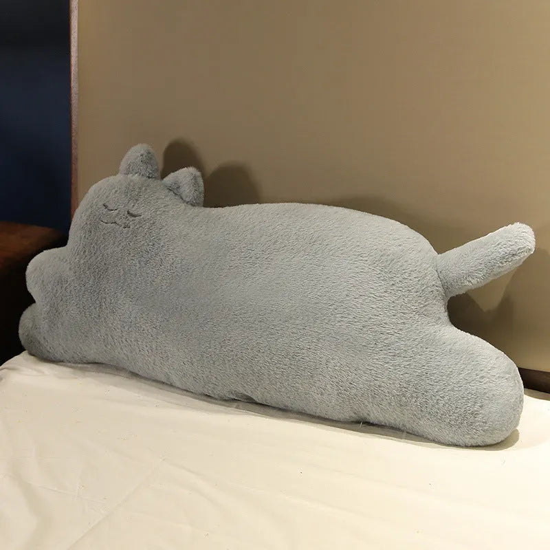 Cute cartoon cat pillow plush toy in 70cm size, standing cat design in yellow