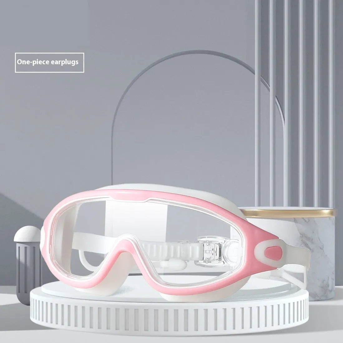 HD waterproof anti-fog plating swimming goggles with plain transparent large frame for adults