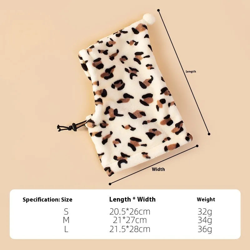 Cute cloth pet headdress with bear and rabbit ears in leopard print