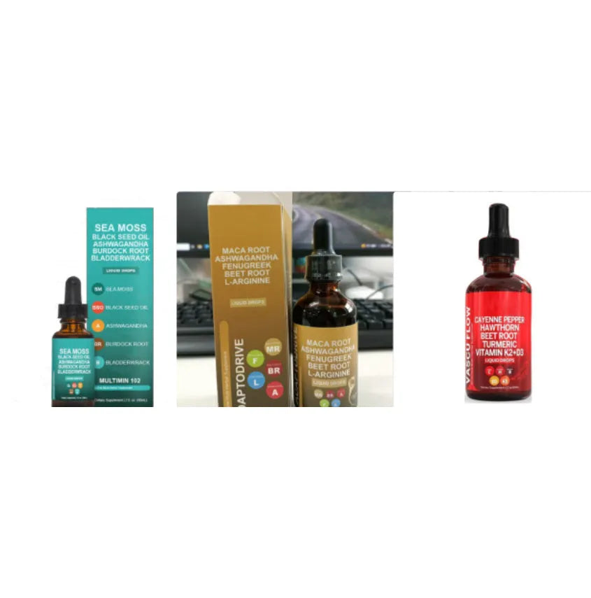 60ml glass bottle of Vitamin D3 K2 Hawthorn Fruit Liquid Drops with dropper