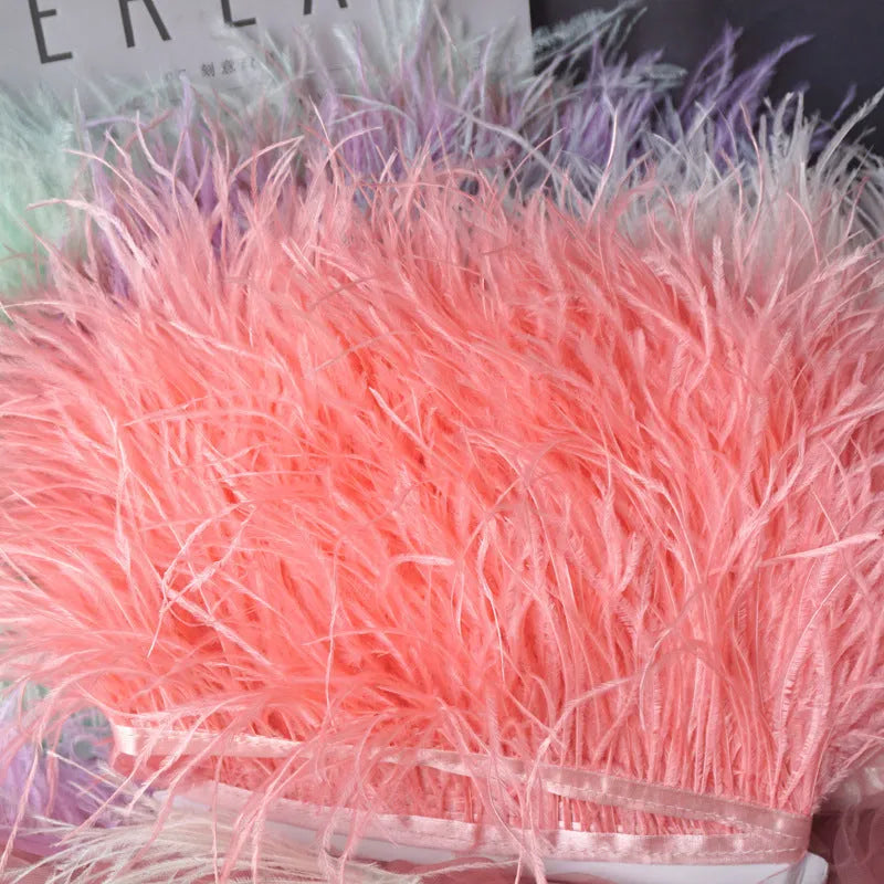 Decorative feather cloth strip DIY trim 10-15cm wide in multiple colours for clothing crafts