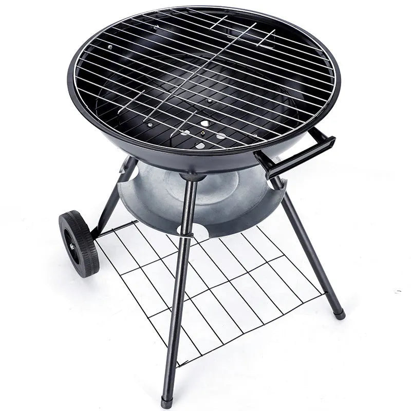 Portable 14-inch iron barbecue oven with apple stove design