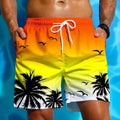 Men's loose fit ethnic style swimming trunks in blue on a mannequin
