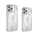 Transparent MagSafe magnetic airbag protective case for Apple iPhone 13 series.