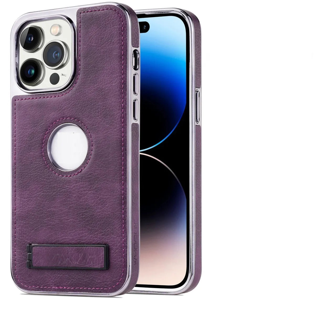 Imitation leather phone case with bracket Kickstand for iPhone in black colour