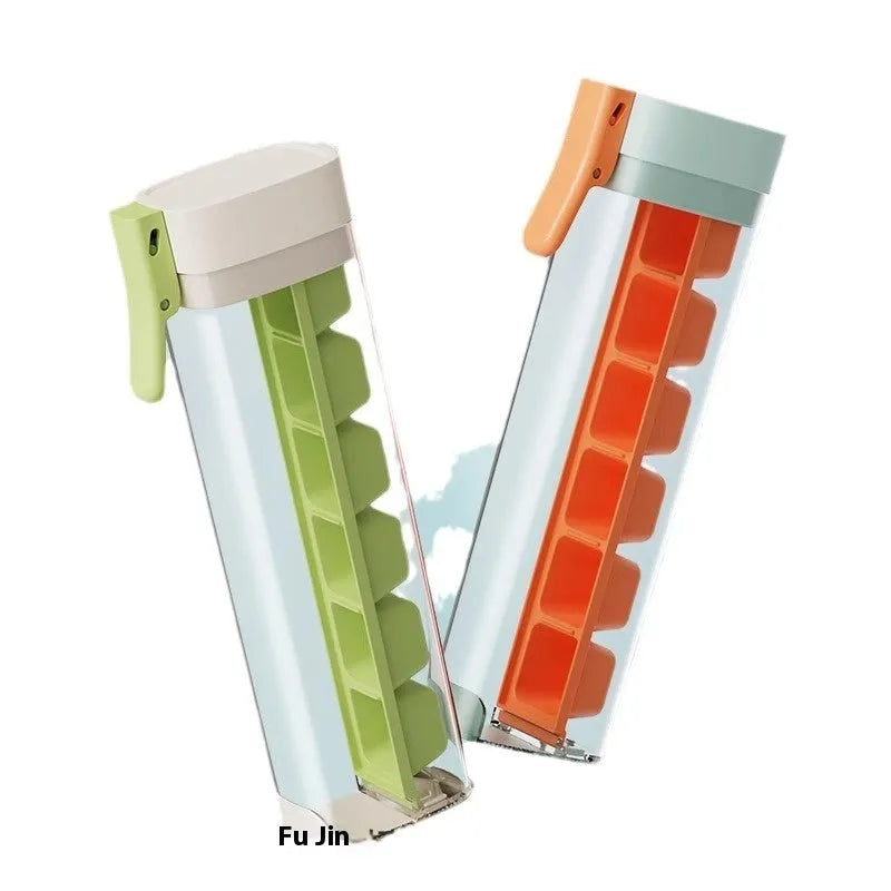 Food-grade PET ice cube tray with storage box, 1 litre, press-release, Maldives colour or Pearl White