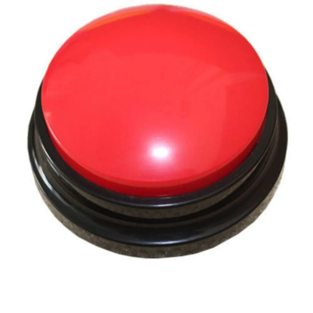 Voice recording button for dog training in red, showing record and playback functionality.