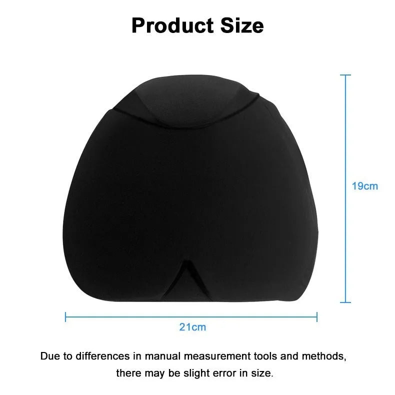 Solid colour cold compress cap in black, fully enclosed design for headache relief.