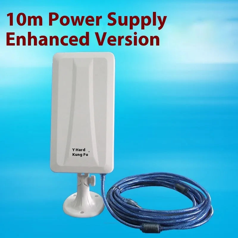 White USB wireless network card with high power 10 metre range for desktop and laptop computers
