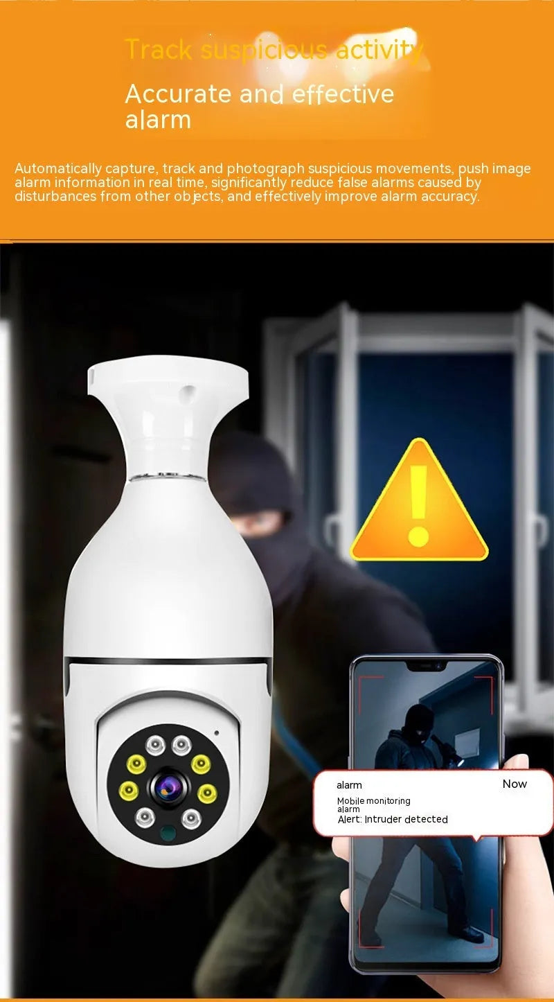 Wireless wifi bulb security camera with 1080p night vision for indoor and outdoor monitoring