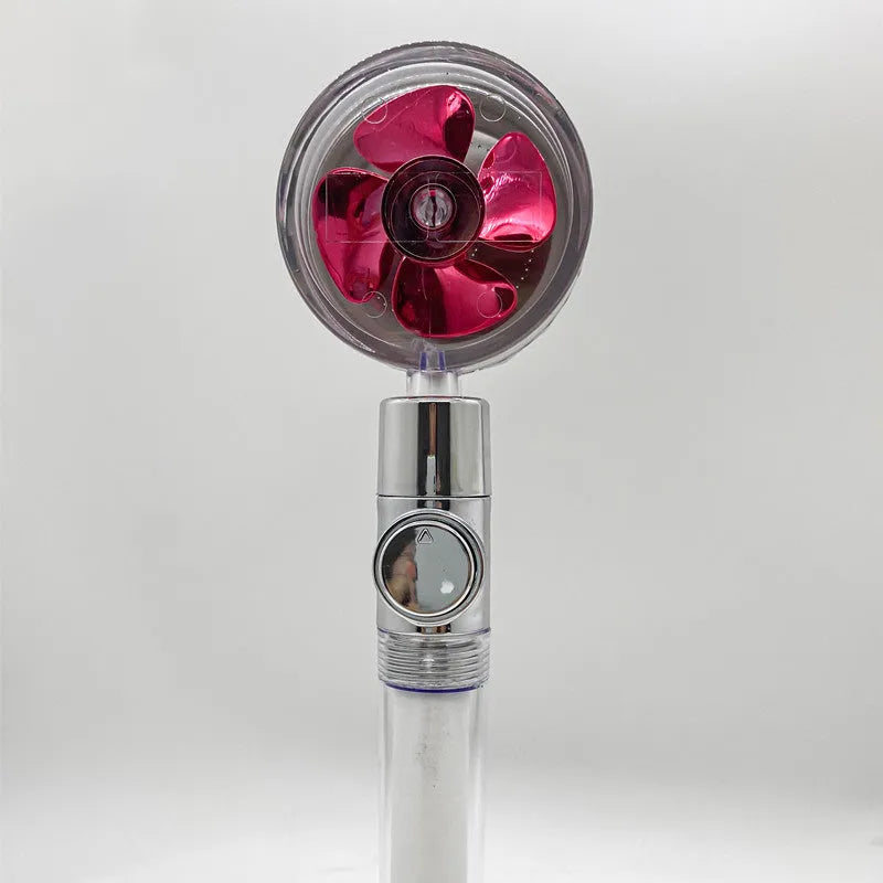 ABS water saving shower head with round head, chrome alloy finish, and 360-degree rotating joint