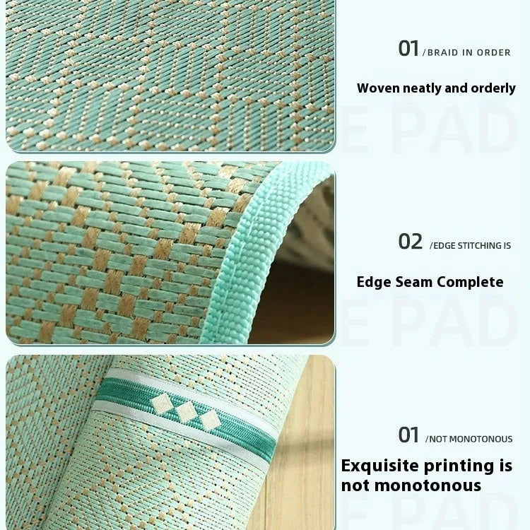 Large dog mat kennel in Golden Green with raised pillow edge for summer cooling