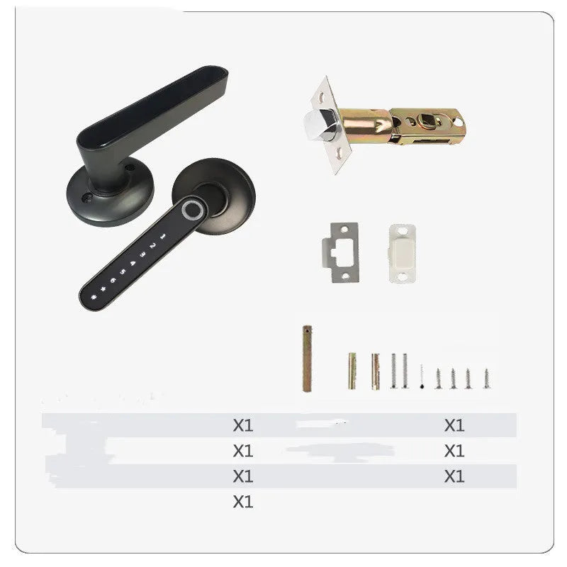 Modern minimalist alloy smart lock with fingerprint sensor and digital keypad