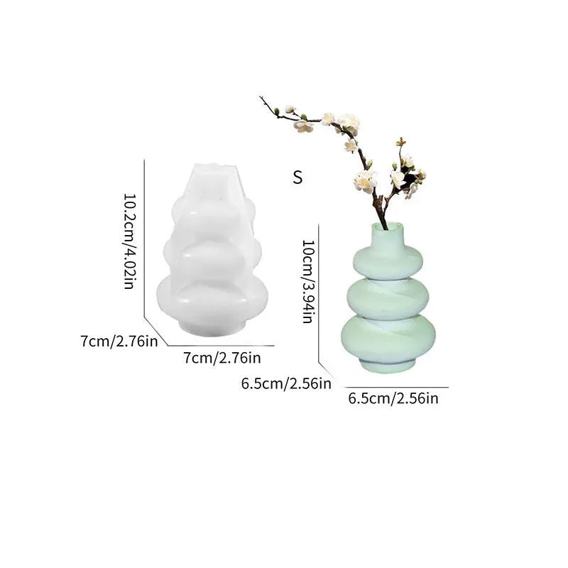 Three layer circle vase silicone baking mould with irregular shape design