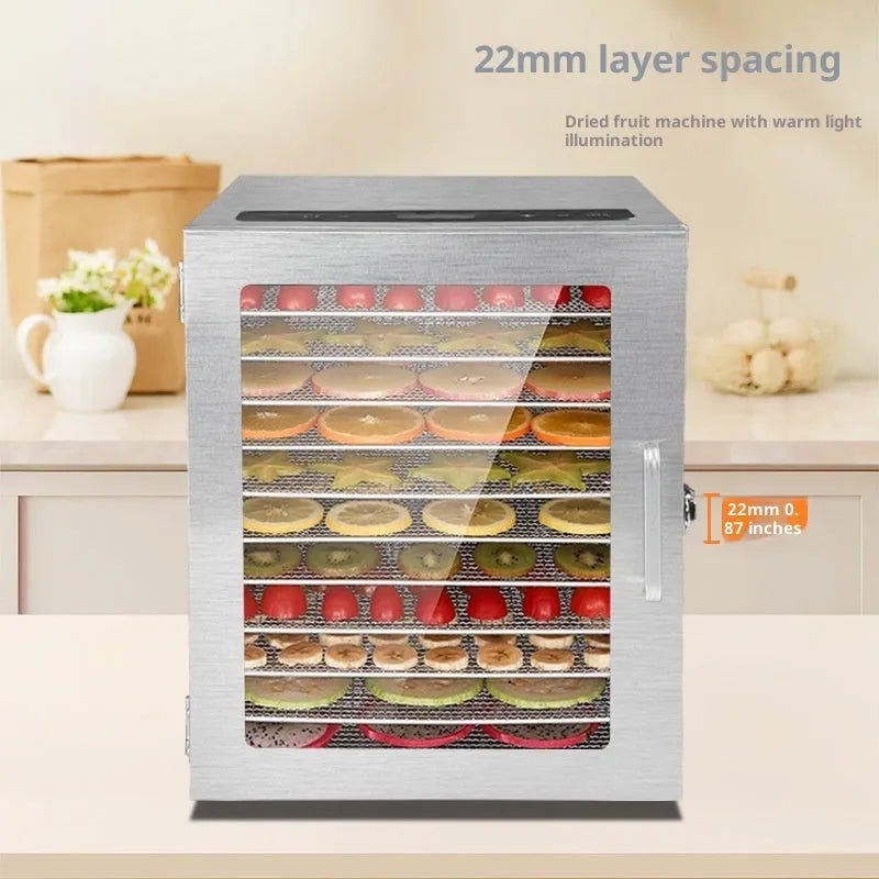 18-layer stainless steel food dehydrator with touch screen and 25L capacity