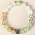 Men and women couple crystal bracelet with Chinese geometric design in khaki colour