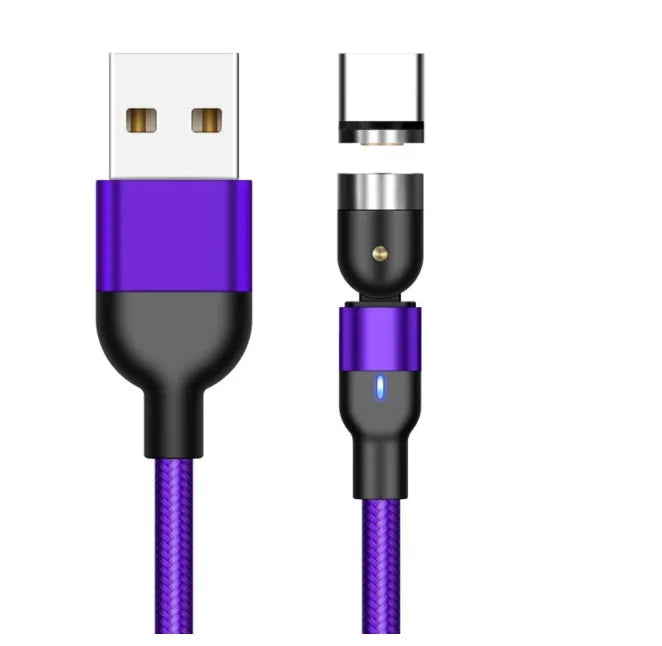 Essager 360-degree rotating magnetic charging cable with aluminium alloy connectors and nylon braid