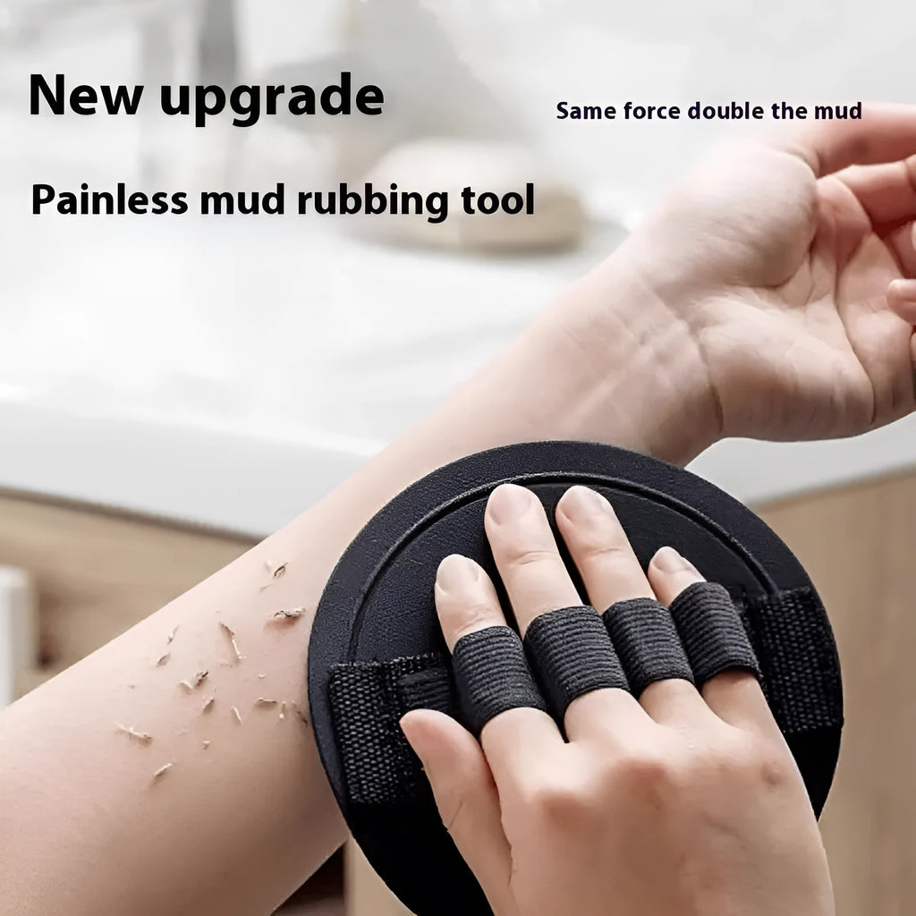 Rubber finger bath scrubber gadget for women in round cake design
