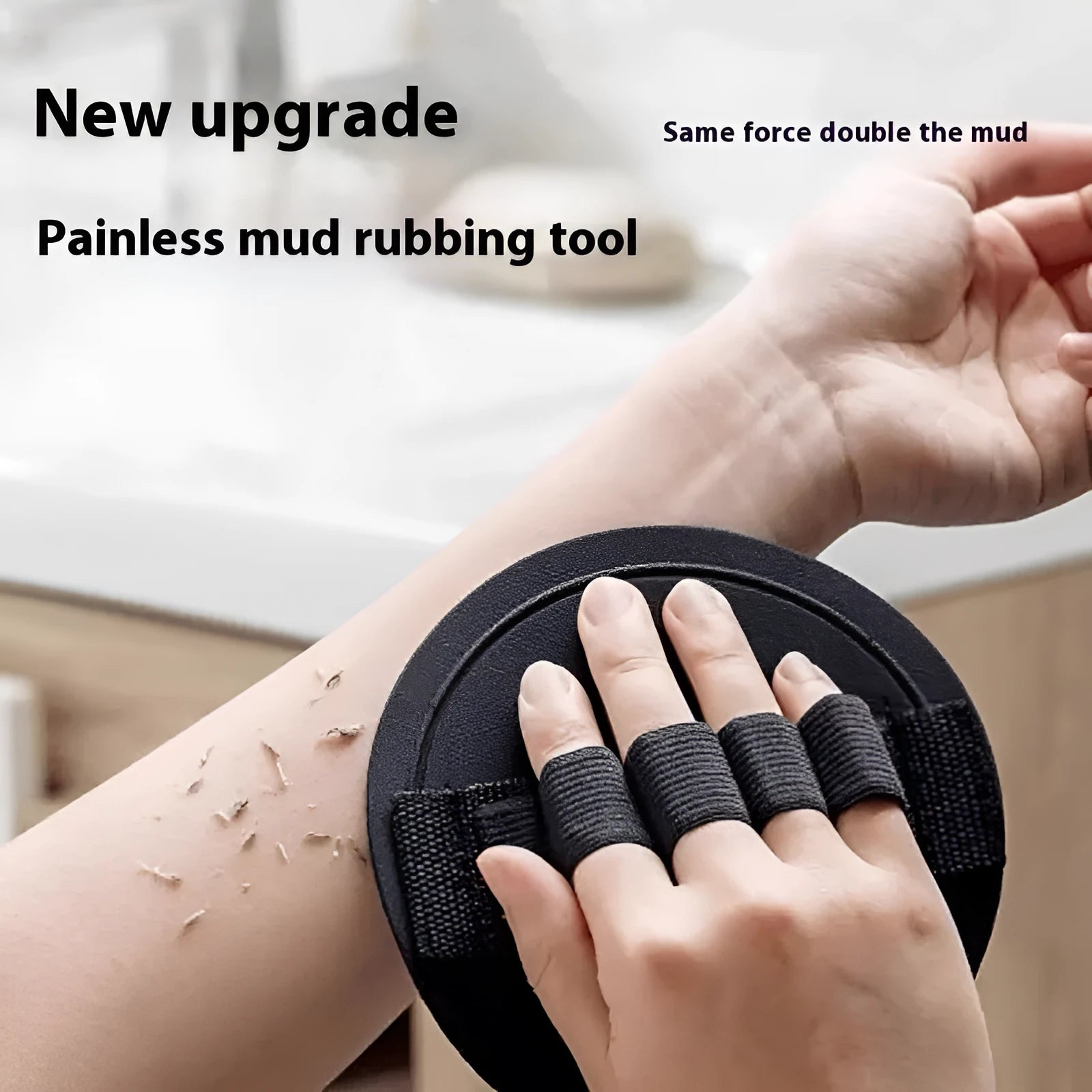 Rubber finger bath scrubber gadget for women in round cake design