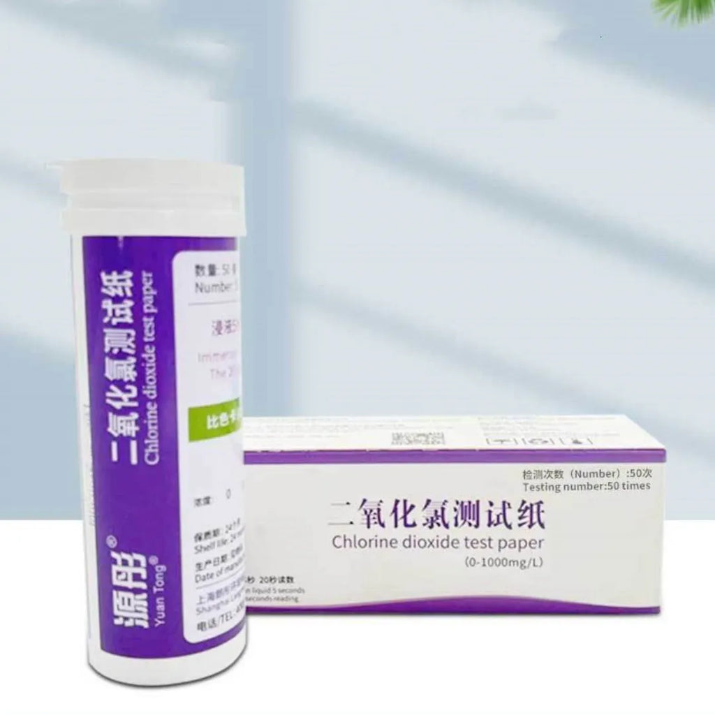 Chlorine dioxide test paper bottle with 50 pieces for waste water concentration detection 0-1000 mg/L