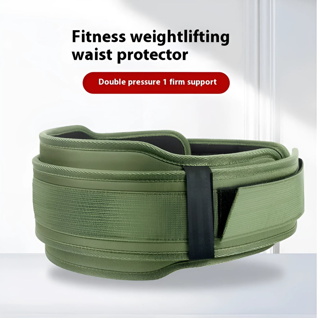 Strong EVA waist support hard pull squat weight lifting belt in green for adults