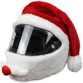 Santa Claus motorcycle helmet cloth cover in red and white, 22x25x4 cm